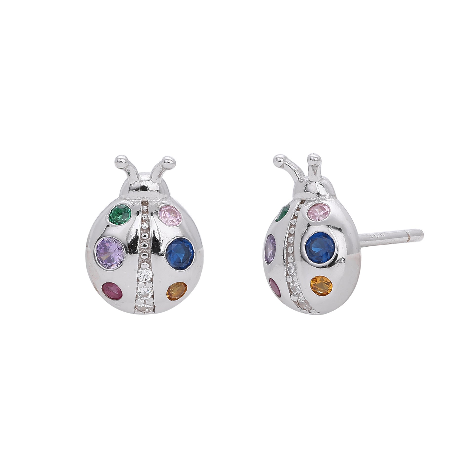 Damen Ohrstecker im kreativen Marienkäfer-Design aus hochwertigem 925 Sterling Silber Shop Nory