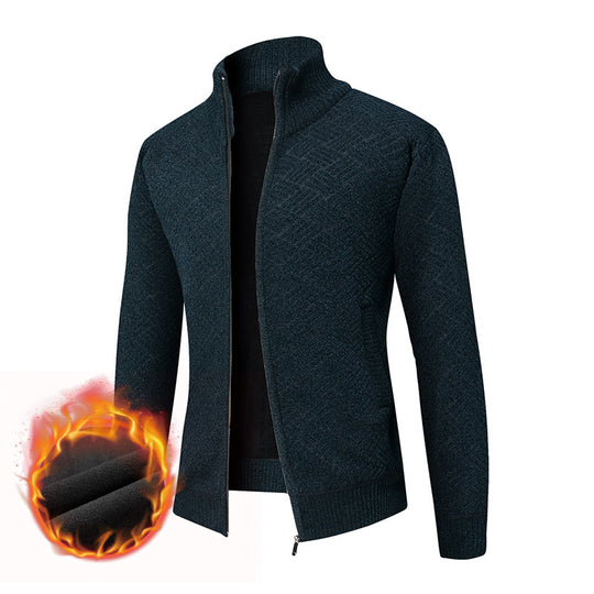 Herren Thermo-Strickzipjacke mit Jacquardmuster und Fleece-Innenfutter Shop Nory