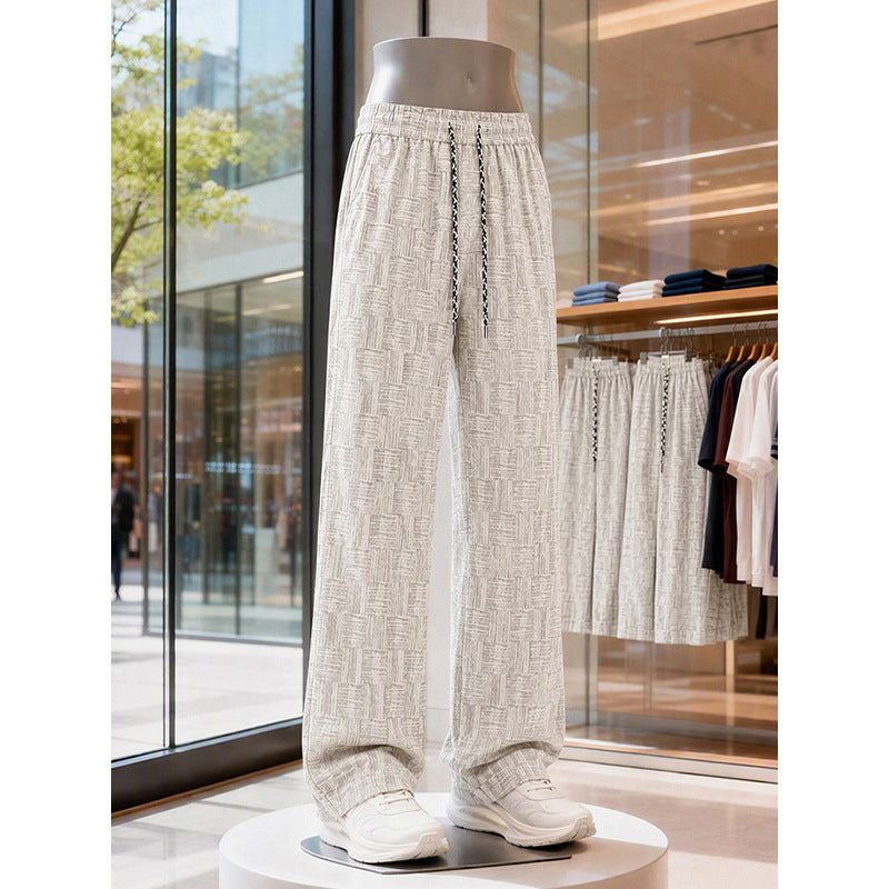 Herren Weite texturierte Loungehose mit Kordelzug und elastischem Bund Shop Nory