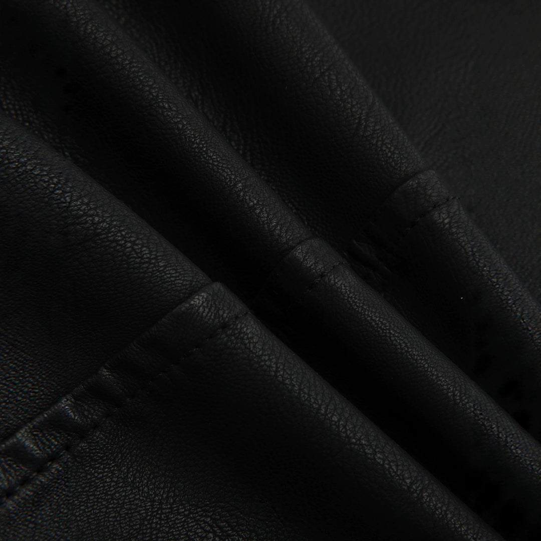 Damen Taillierte Bikerjacke aus Kunstleder mit gesteppter Schulterpartie und asymmetrischem Reißverschluss Shop Nory