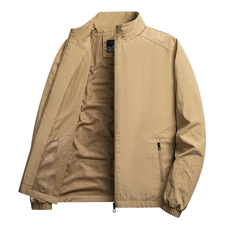 Herren Leichte windabweisende Fleecejacke mit Stehkragen und Reißverschlusstaschen Shop Nory