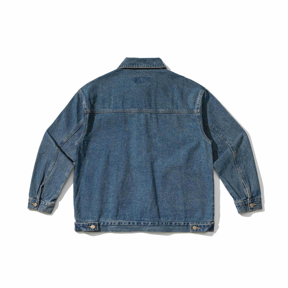 Unisex Robustess Denim‑Workwear‑Blouson mit Hemdkragen und großen Pattentaschen Shop Nory