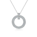 Damen elegante Halskette mit funkelndem Zirkonia-Rahmen Shop Nory