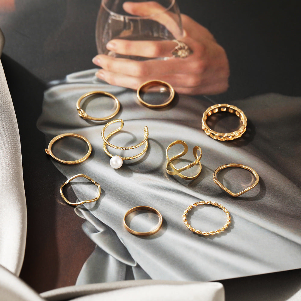 Damen Ring-Set mit vielseitigen Designs und kreativen Details Shop Nory