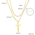 Damen mehrlagige Kreuz-Halskette mit goldplattierten Anhängern Shop Nory