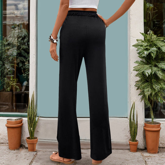 Damen Weite High-Waist Lounge-Hose mit Kordelzug und Eingrifftaschen Shop Nory