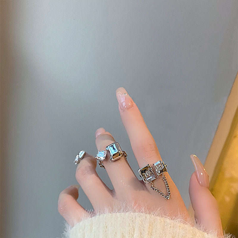 Damen Offener Ring mit kreativen Details und funkelnden Akzenten Shop Nory