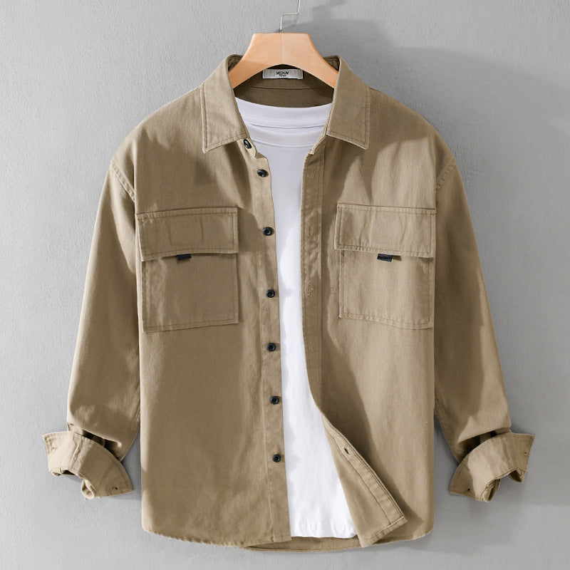 Herren Hemdjacke aus robustem Baumwolltwill mit zwei Brustklappen und Relaxed‑Fit Shop Nory