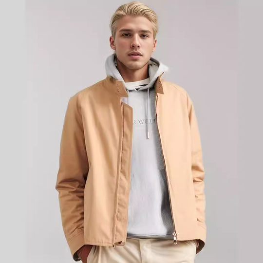 Herren Kurzjacke im Blousonstil mit Cordkragen und Metallreißverschluss Shop Nory