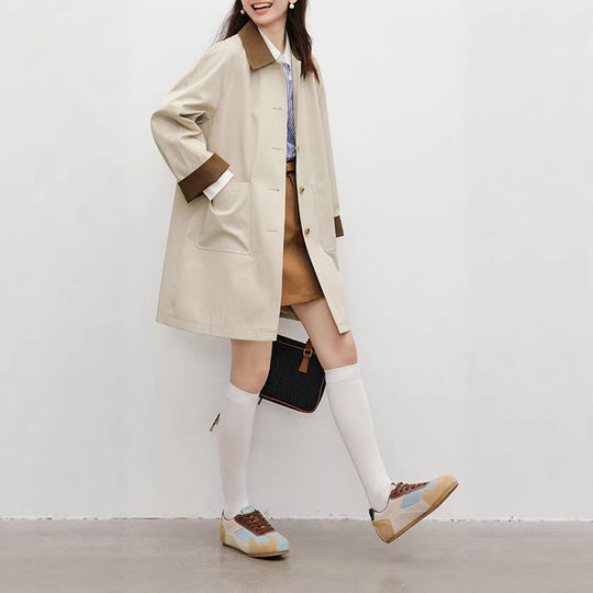 Damen Modische Übergangsjacke mit Kontrastkragen Shop Nory