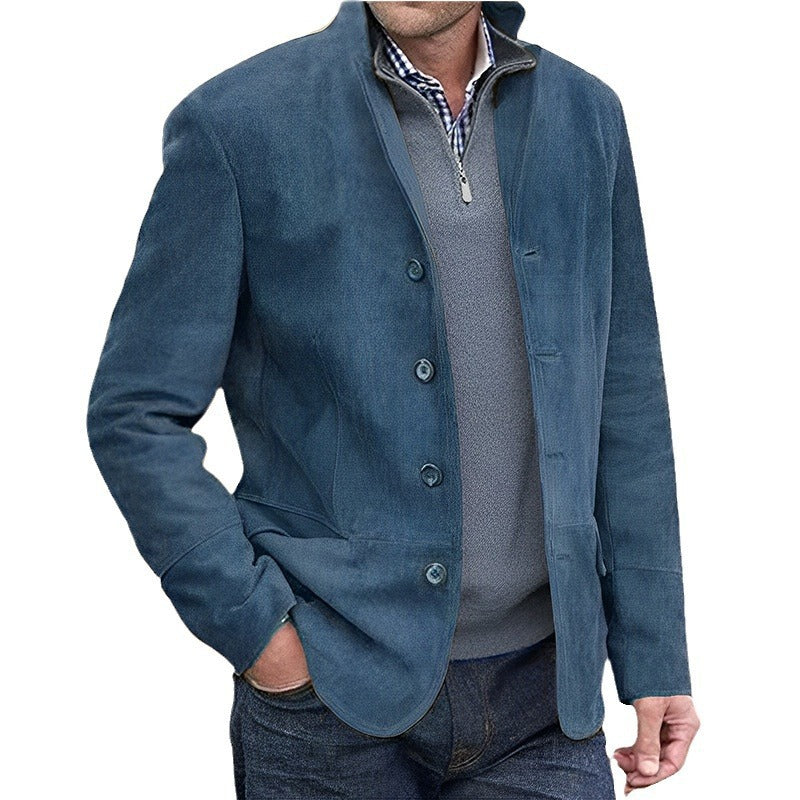 Herren Sakkojacke aus Wildlederoptik mit Stehkragen Shop Nory