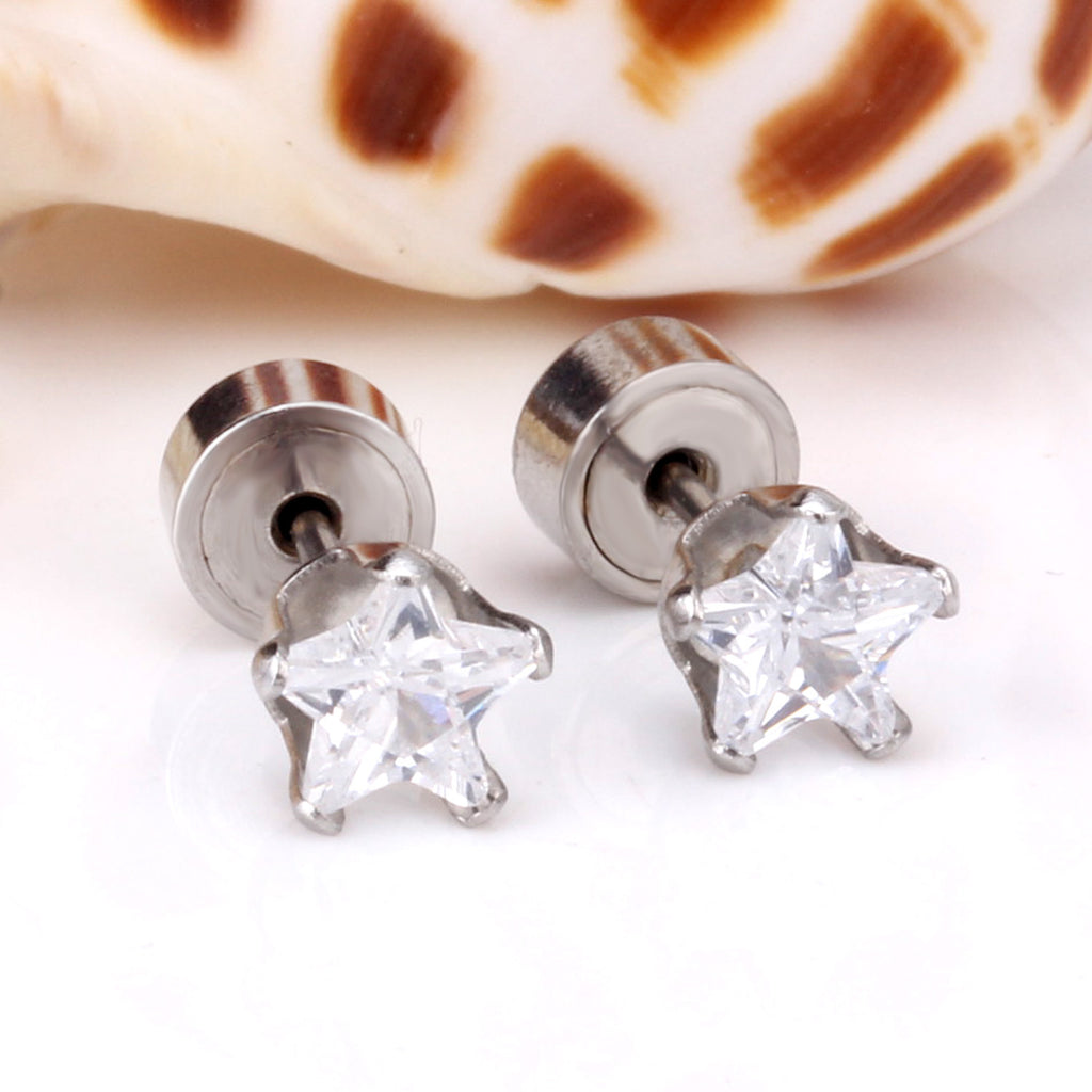 Damen Edelstahl Ohrstecker mit funkelnden Zirkonia Shop Nory