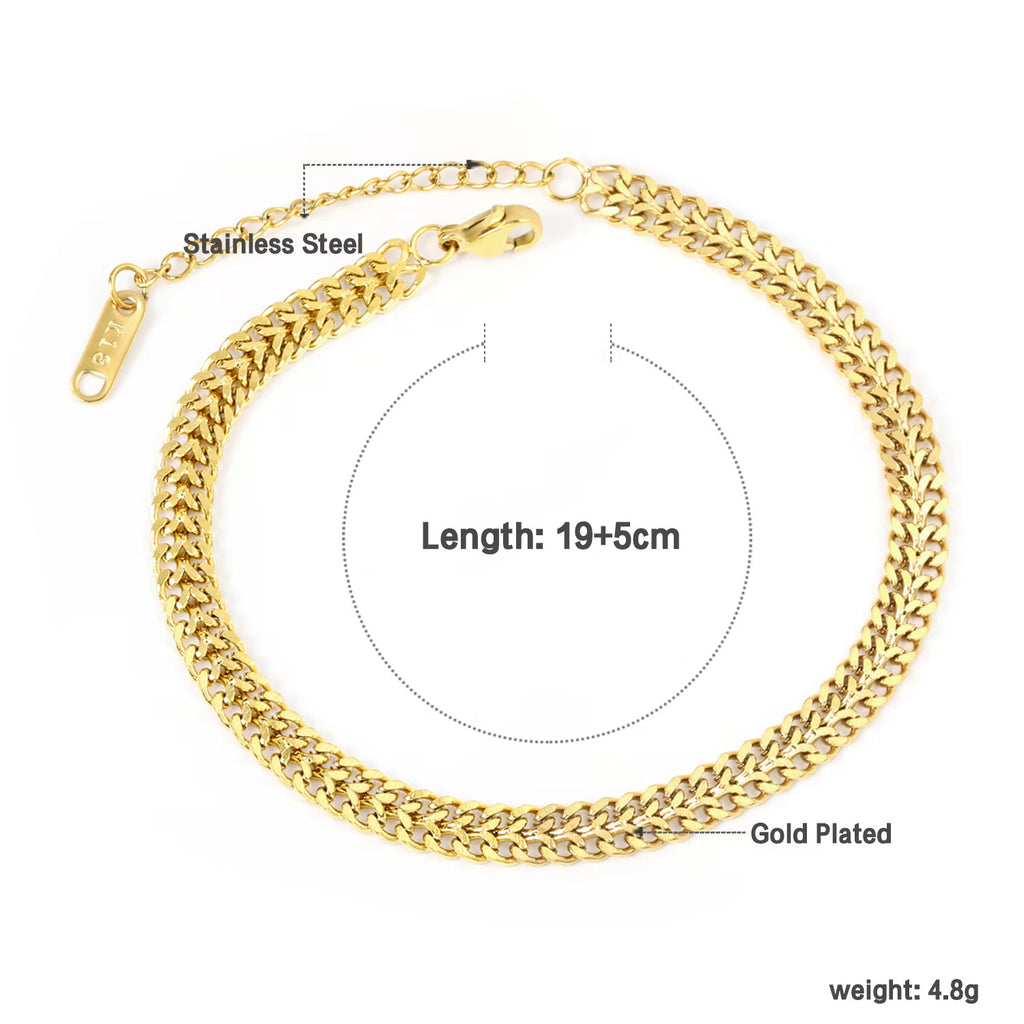 Damen trendiges Gliederarmband aus hochwertigem Edelstahl mit verstellbarem Verschluss Shop Nory