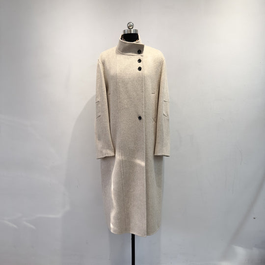 Damen maßgeschneiderter Longline-Wollmischmantel Shop Nory