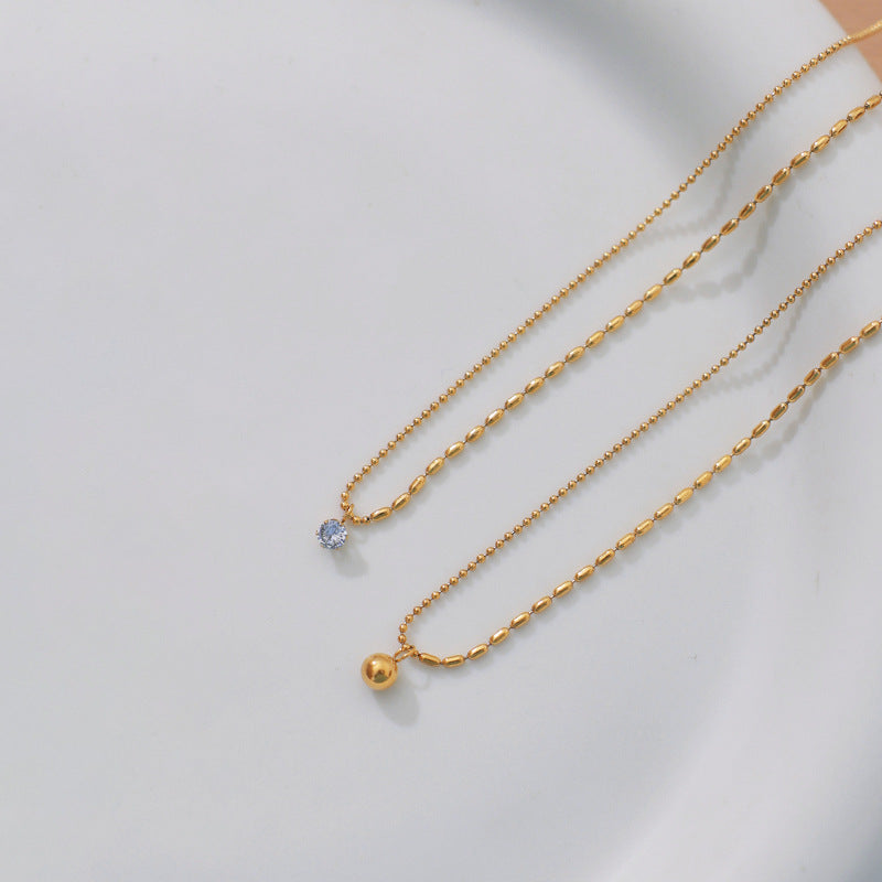 Frauen Delikate Perlen Gold Anhänger Halskette Shop Nory