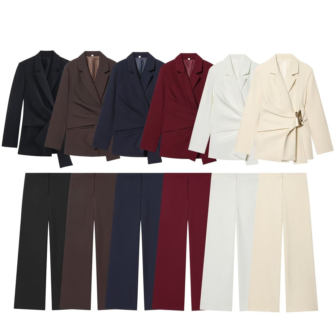 Damen Hochtaillierte Palazzo-Hose mit weitem Bein und glattem Bund Shop Nory
