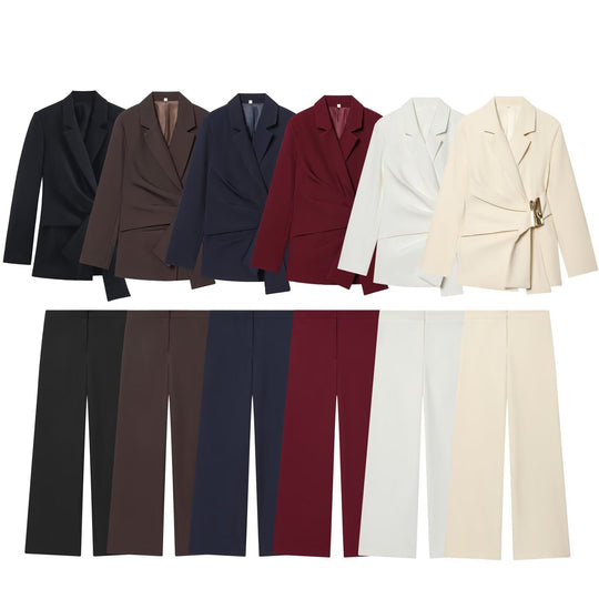 Damen Hochtaillierte Palazzo-Hose mit weitem Bein und glattem Bund Shop Nory