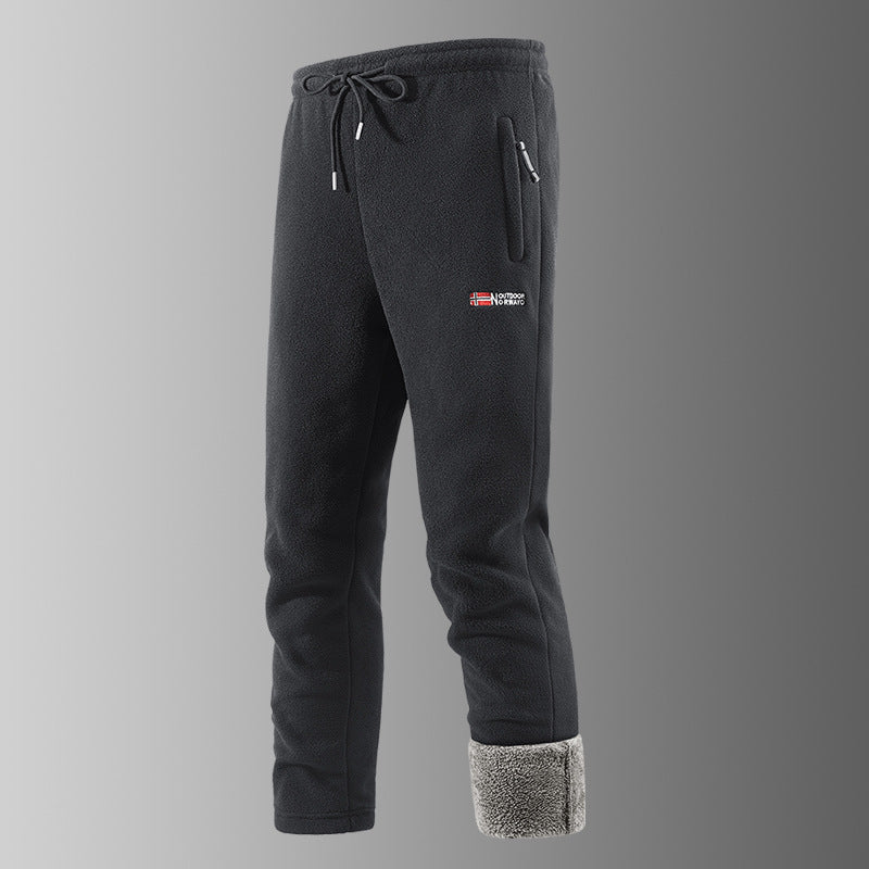 Herren Thermo-Fleece-Jogginghose mit Sherpa‑Bündchen, Kordelzug & Reißverschlusstaschen Shop Nory