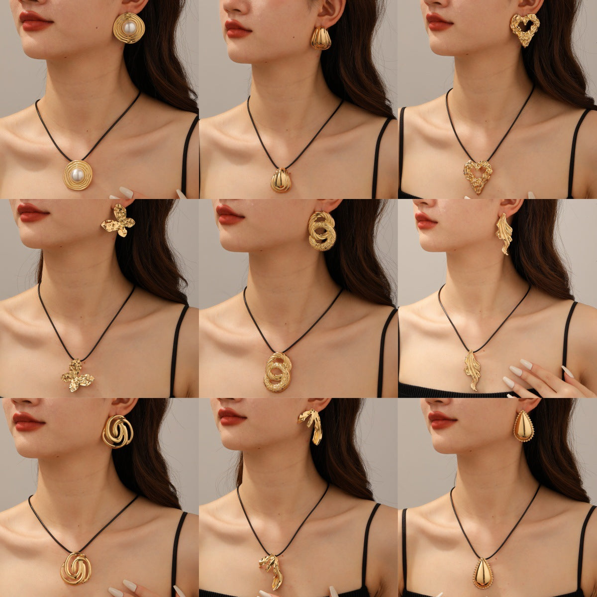 Damen Schmuckset mit kunstvollem, geschwungenem Design Shop Nory
