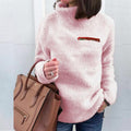 Damen Fleece-Pullover mit hohem Kragen und femininer Passform