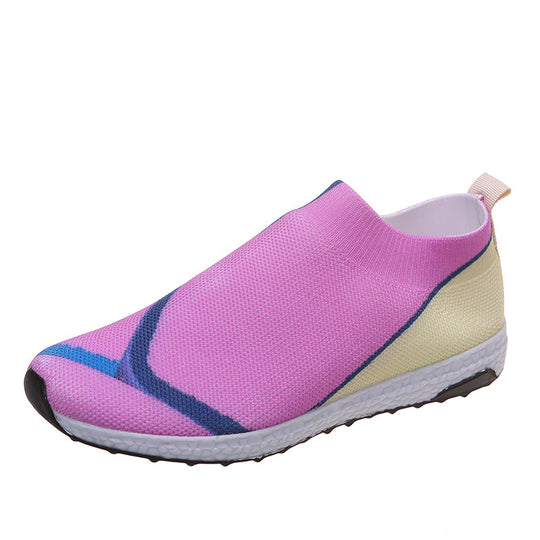 Damen Leichte Strick-Slipper-Sneaker ohne Schnürung mit atmungsaktivem Mesh und gedämpfter Plateausohle Shop Nory
