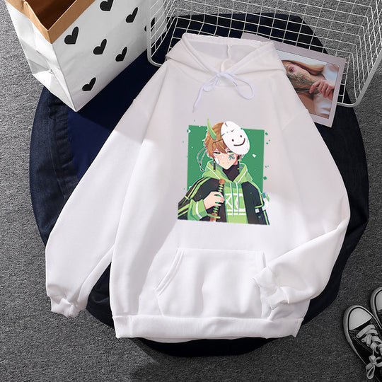 Damen nan Kapuzenpullover mit geprintetem Manga-Motiv und weichem Fleece-Innenfutter Shop Nory