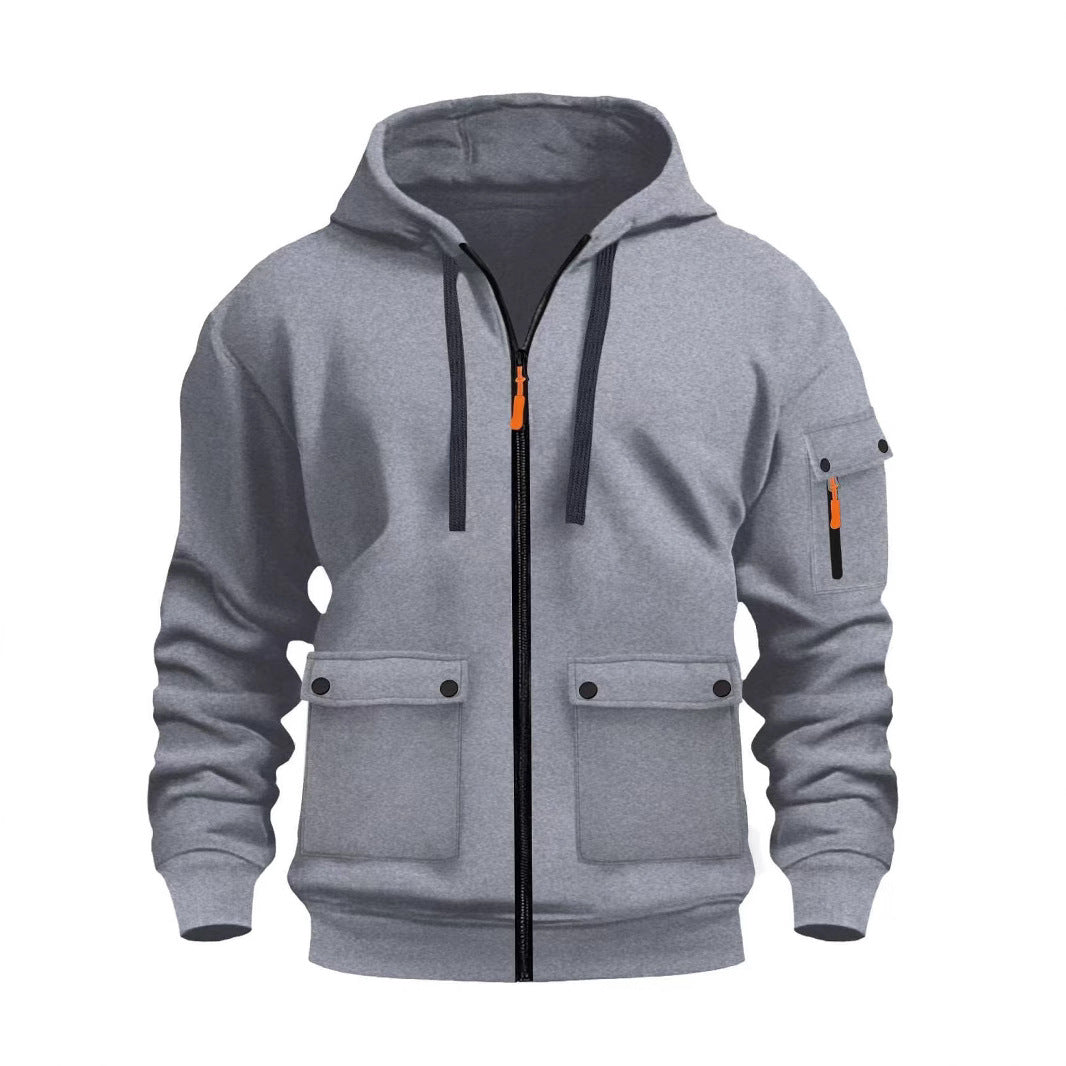 Herren funktionale Kapuzenjacke mit mehreren Taschen
