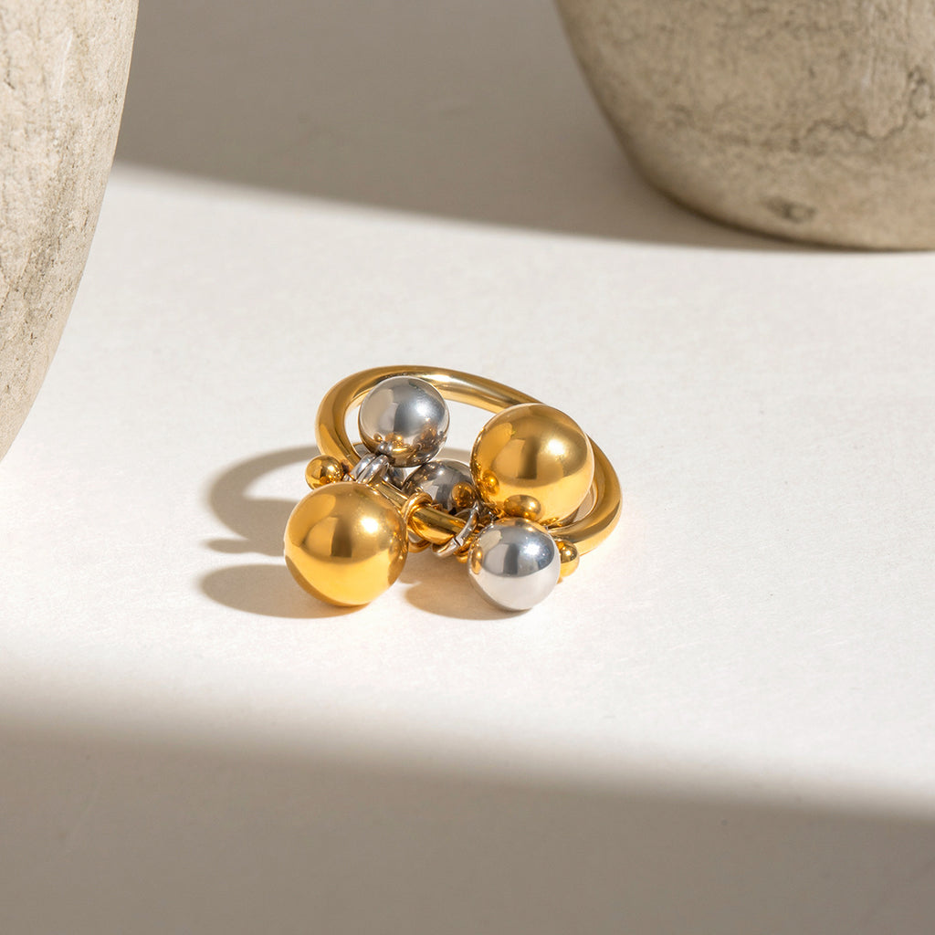 Damen Multi-Layer Ring mit Edelstahlperlen und modernem Design Shop Nory