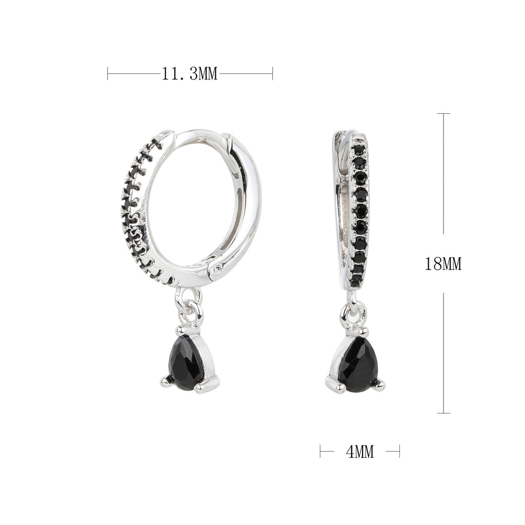 Damen Creolenohrringe mit funkelnden Aqua-Zirkon-Anhängern Shop Nory