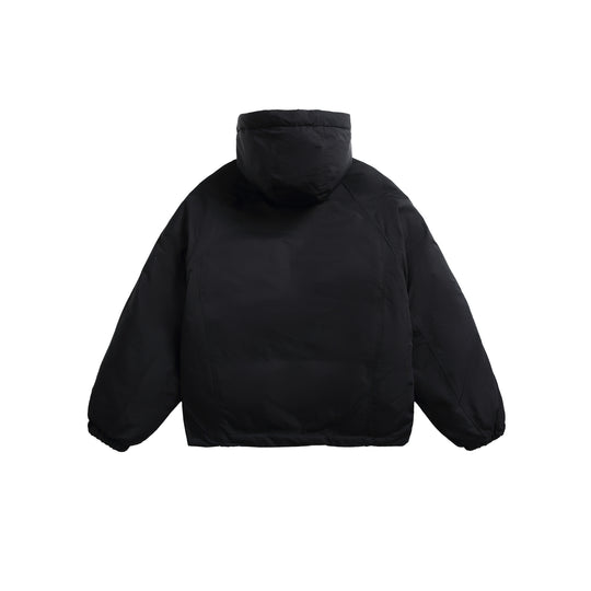 Unisex Kurz geschnittene wattierte Kapuzenjacke im Boxy‑Cut mit elastischem Saum Shop Nory