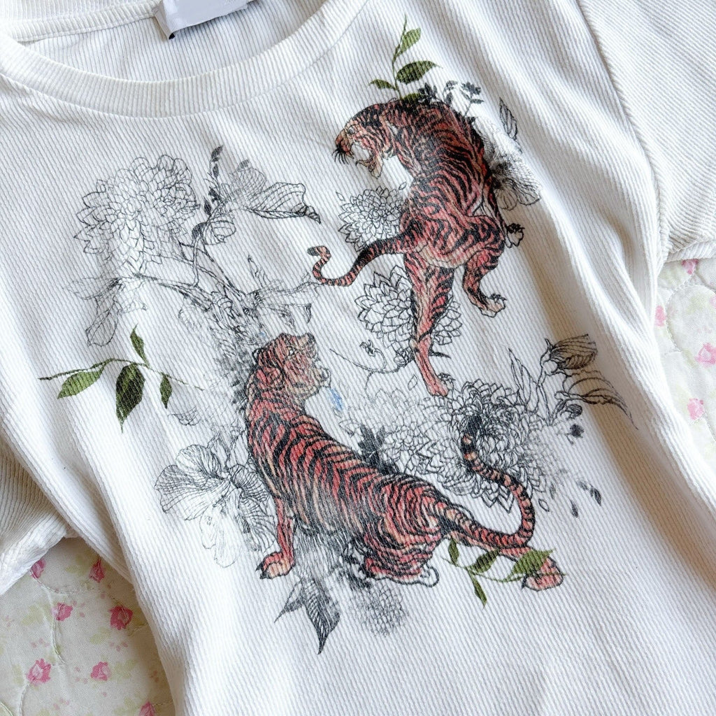Damen T-Shirt mit kreativem Tigerdesign