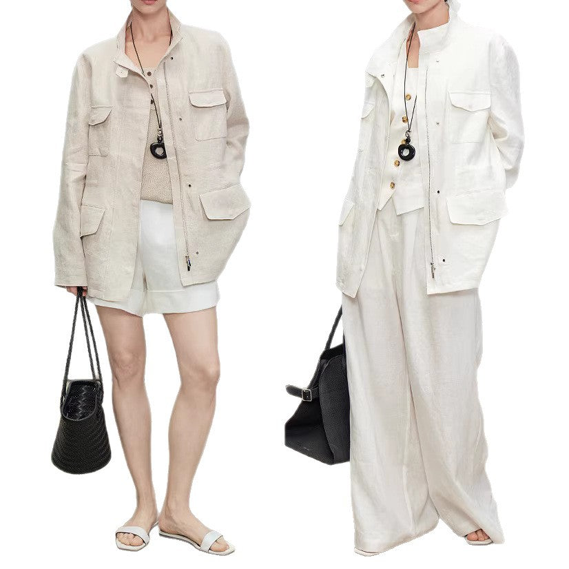 Damen Leichte und Luftige Leinenjacke Shop Nory