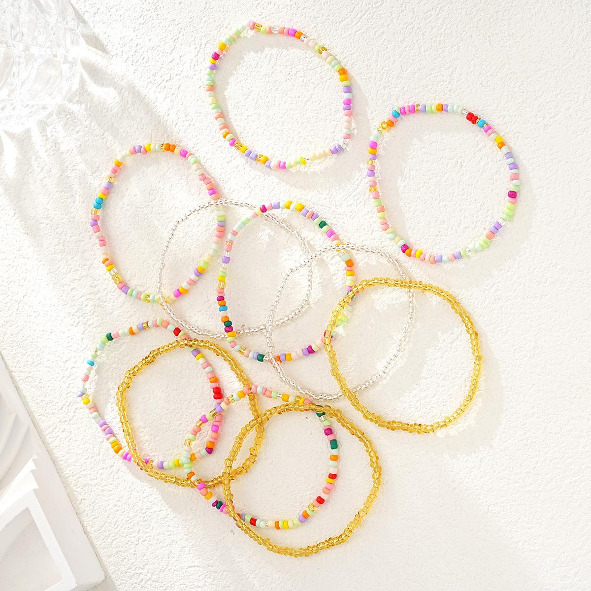 Damen Armband-Set mit bunten Perlen und funkelnden Akzenten Shop Nory