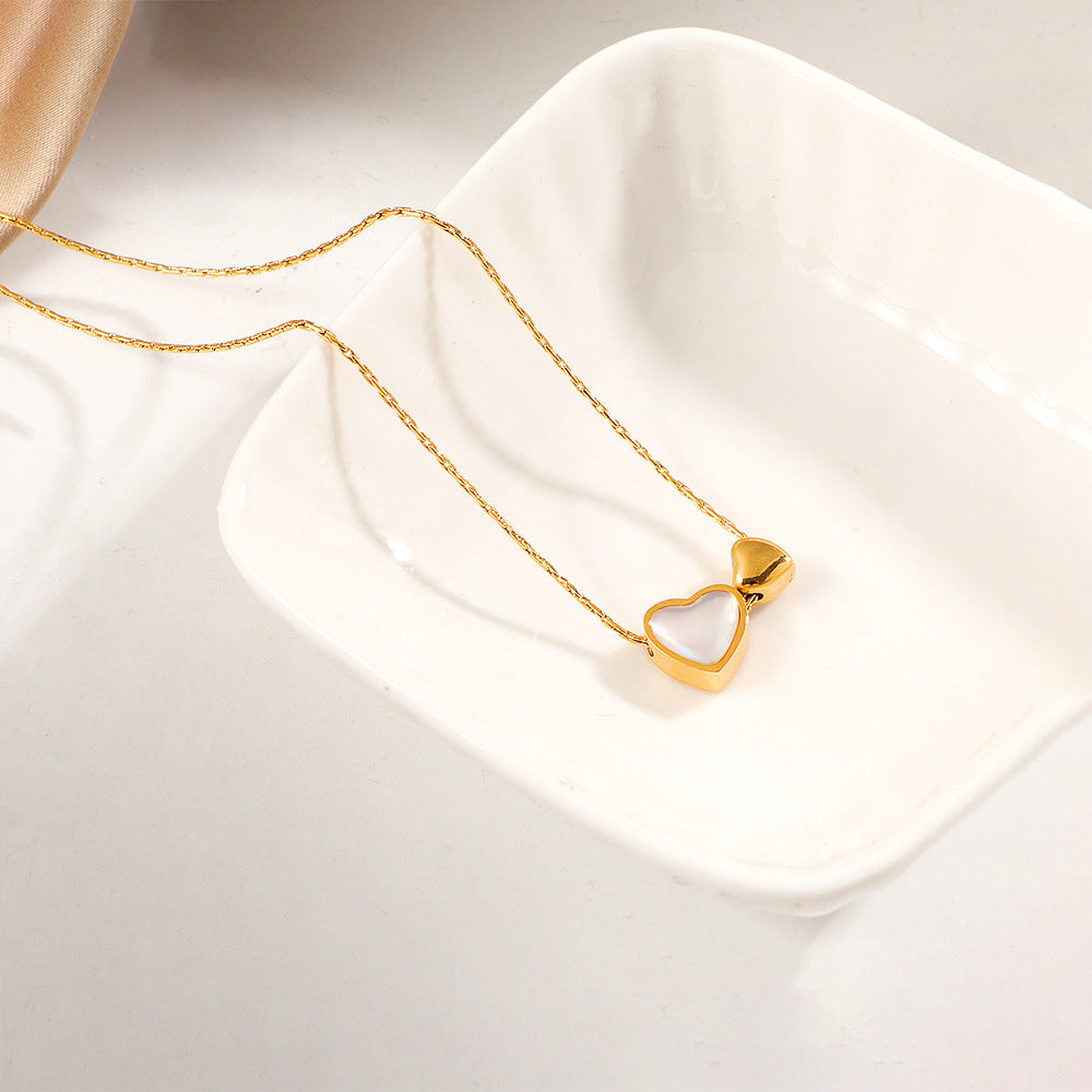 Damen Herzförmige Charm Anhänger Halskette Shop Nory