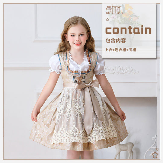 Damen nan elegantes Mädchen Trachtenkleid mit Rüschenkorsett und Spitzenstickerie Shop Nory