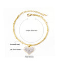 Damen Armband mit herzförmigem Anhänger aus 14K goldplattiertem Edelstahl Shop Nory