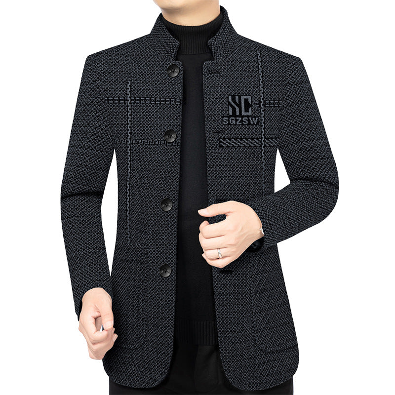 Herren Sakko-Cardigan mit wärmender Teddyfutter und Stehkragen Shop Nory