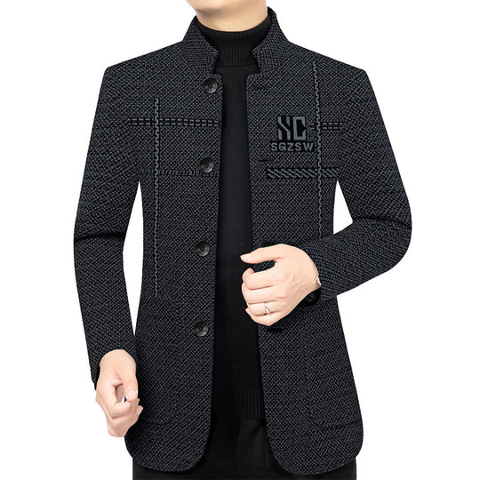 Herren Sakko-Cardigan mit wärmender Teddyfutter und Stehkragen Shop Nory