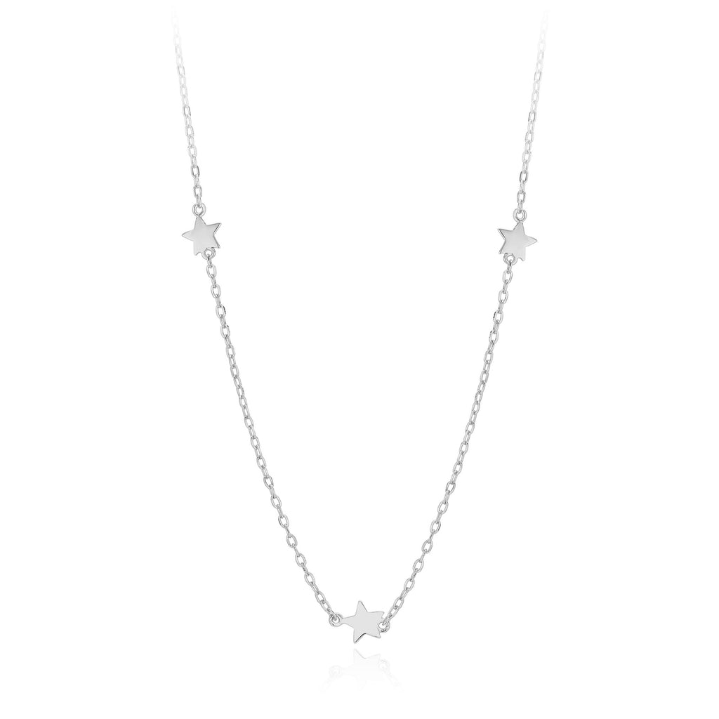 Damen Halskette mit funkelnden Sternenanhängern aus 925 Sterling Silber Shop Nory