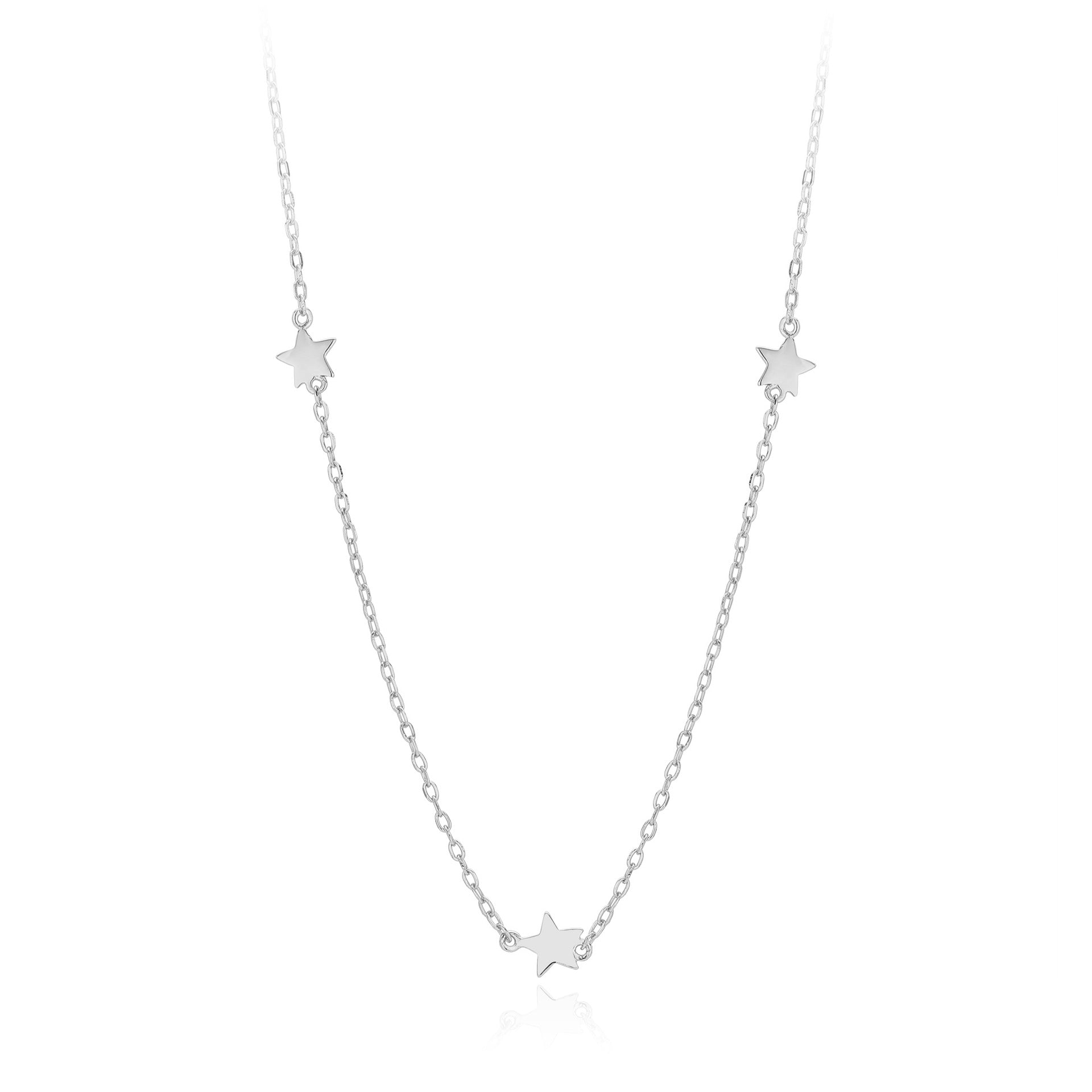 Damen Halskette mit funkelnden Sternenanhängern aus 925 Sterling Silber Shop Nory