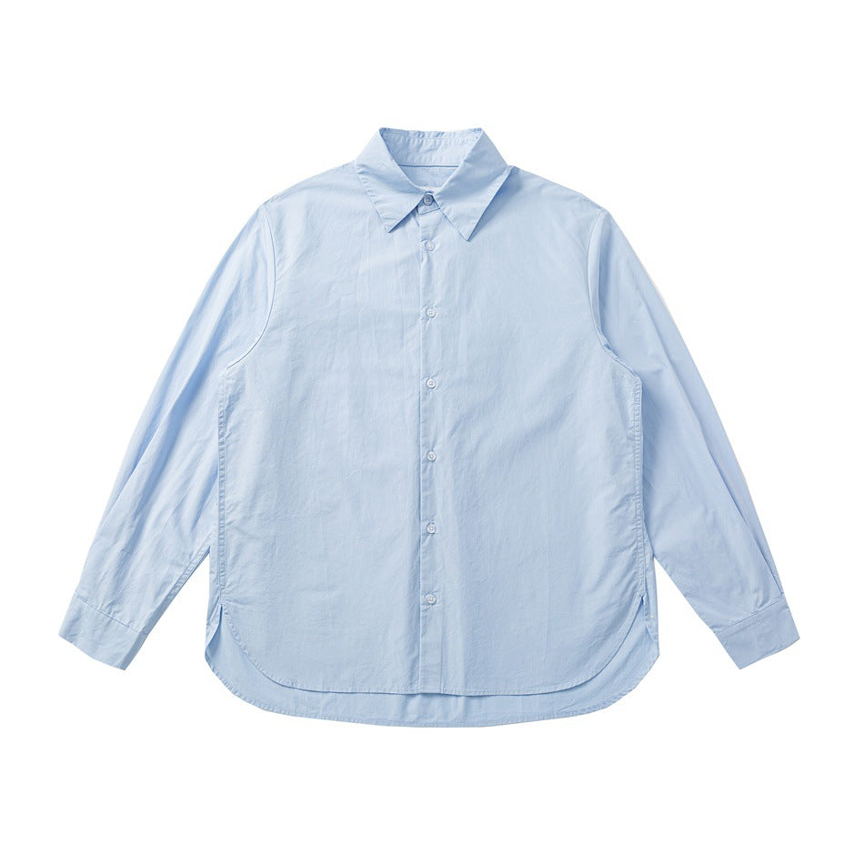 Unisex Oversized Hemd aus leichter Baumwollmischung mit abgerundetem Saum Shop Nory