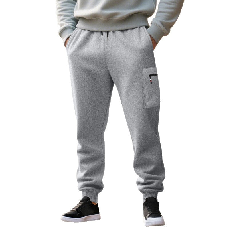 Herren lässige Jogginghose mit Cargo-Reißverschlusstasche, elastischem Bund und gerippten Bündchen Shop Nory