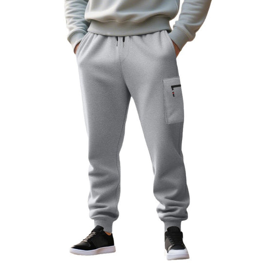 Herren lässige Jogginghose mit Cargo-Reißverschlusstasche, elastischem Bund und gerippten Bündchen Shop Nory