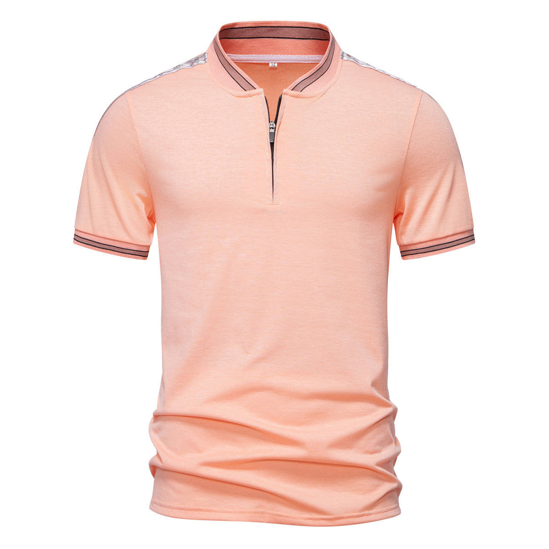 Herren Poloshirt mit hochwertigem Stehkragen und praktischem Reißverschluss