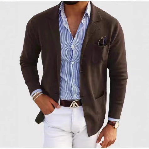 Herren eleganter Strickblazer