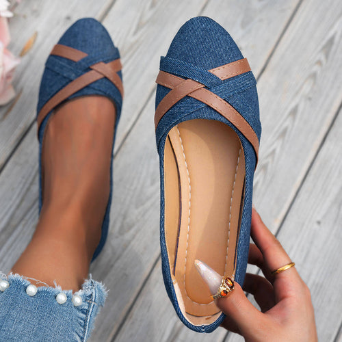 Damen Ballerinas mit eleganten Flecht-Details und hochwertiger Textiloberfläche Shopnory