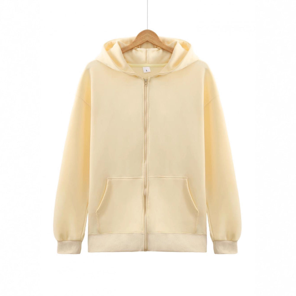Unisex nan leichter Reißverschluss-Hoodie mit innen angerautem French-Terry, flachen Nähten und Kängurutaschen Shop Nory
