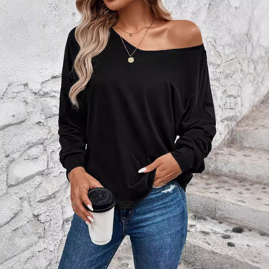 Damen Langarm T-Shirt mit dekorativem Häkelrücken