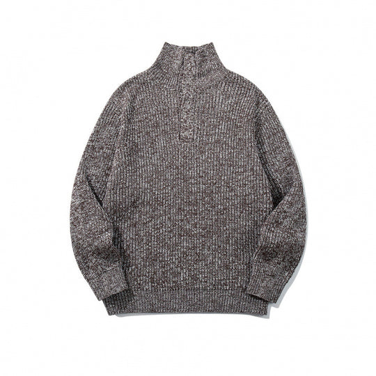 Unisex Grobgestrickter Halfzip-Pullover mit Stehkragen und markanter Rippenstruktur Shop Nory