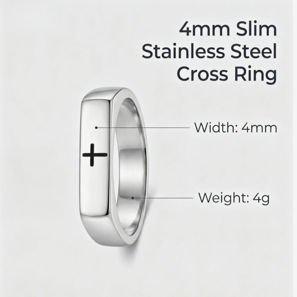 Herren Ring mit modernem, minimalistischen Design und stilvollem Kreuzmotiv Shop Nory